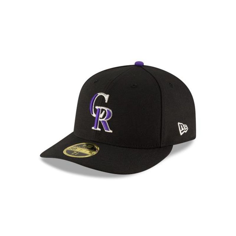 MLB Colorado Rockies Authentic Collection Low Profile 59Fifty Fitted (PBJ7666) - Black New Era Caps